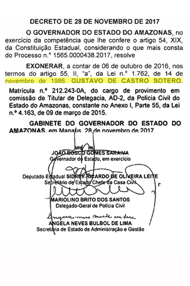 Delegado que matou advogado está demitido, retroativamente, desde 6/10/2017 Delegado que matou advogado terá ato de exoneração refeito e republicado