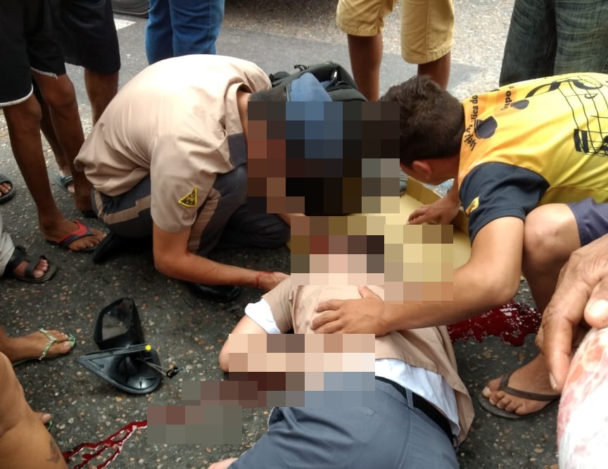 Aluno do Colégio da Polícia Militar foi atropelado Aluno do Colégio da Polícia Militar foi atropelado