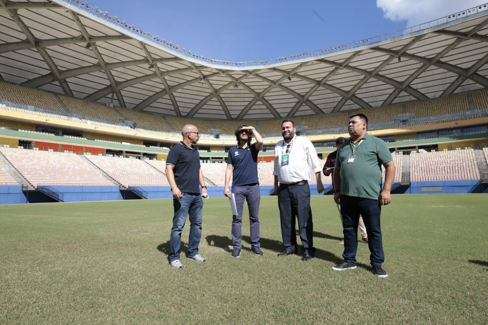 Comitiva da Conmebol realiza avaliação técnica da Arena da Amazônia Comitiva da Conmebol realiza avaliação técnica da Arena da Amazônia